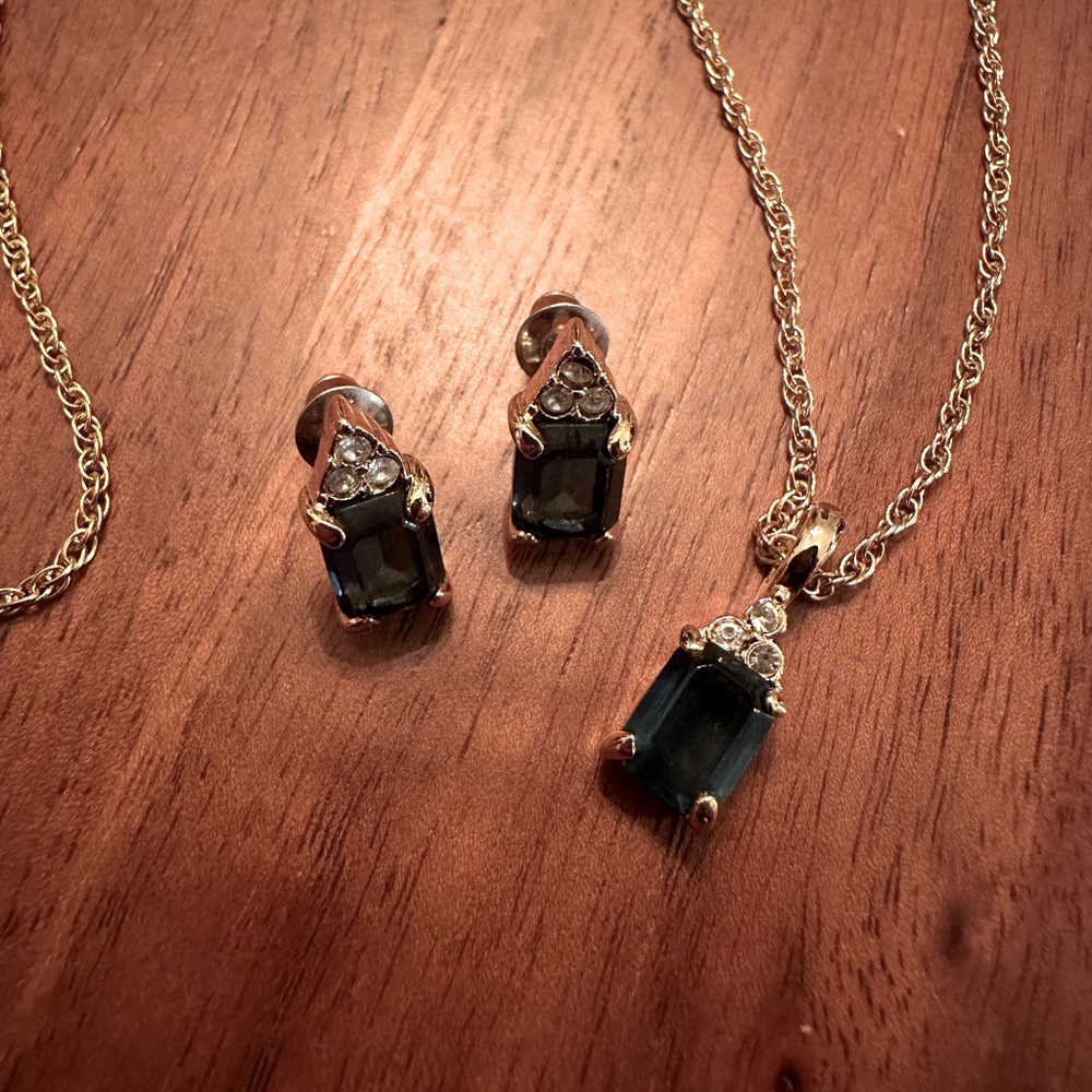 Blue Necklace and Earrings